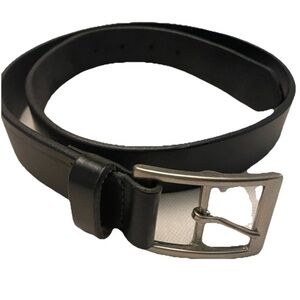 Old Navy Vintage 90’s Leather Belt Black Size 32 Silver hardware
